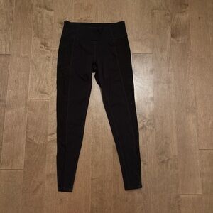 Black Athleta Leggings with Mesh Panels